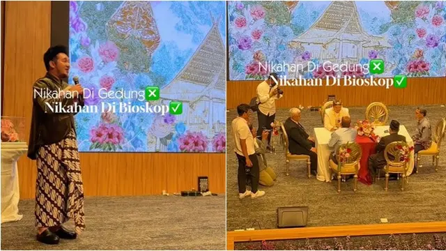 Pasangan Ini Gelar Pernikahan Impian Bak di Gedung Bioskop, Curi Perhatian