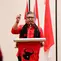 Sekjen PDIP Hasto Kristiyanto saat memberikan pidato di hadapan peserta rapat koordinasi PDIP Majalengka, Sabtu (27/4/2024).
