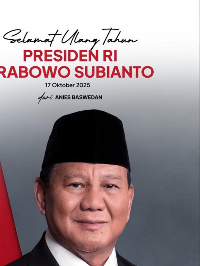 Ucapan Selamat dari Anies untuk Prabowo