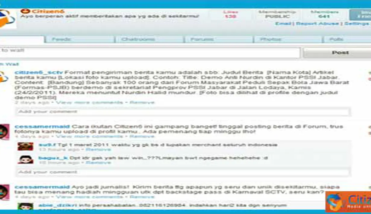 Caranya gampang banget, kamu tinggal bergabung di Group citizen6 dan kirimkan berita apa saja yang sedang 'hot' di sekitar kamu di fitur forum. Buat kamu yang belum mempunyai account di mig33, buruan daftar dan download aplikasinya di m.mig33.com (Pengiri
