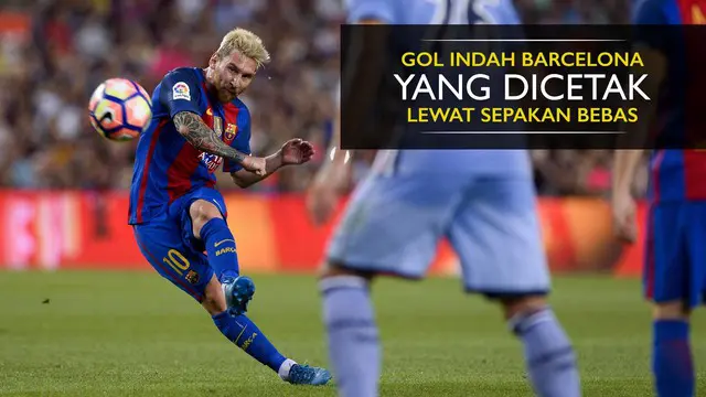 Video kompilasi gol para pemain Barcelona yang dicetak lewat eksekusi tendangan bebas.