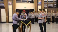 Upacara serah terima jabatan (sertijab) jabatan Kepala Badan Intelijen dan Keamanan (Kabaintelkam) serta Komandan Korps Brimob (Dankor Brimob) Polri di Rupatama Mabes Polri, Selasa (30/9/2025). (Dok. Istimewa)