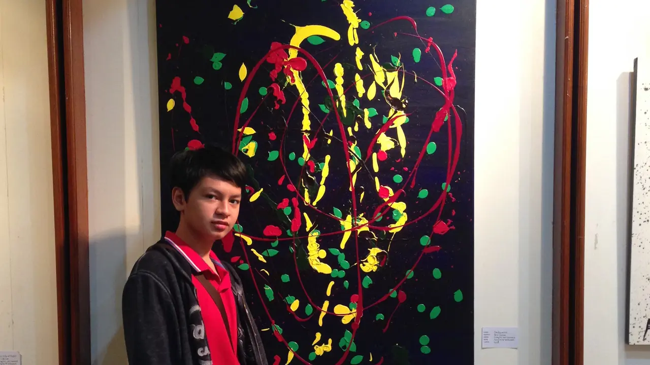 Anfield Wibowo, remaja asperger yang jago melukis. (Foto: Liputan6.com/Jihan Khaldaf)