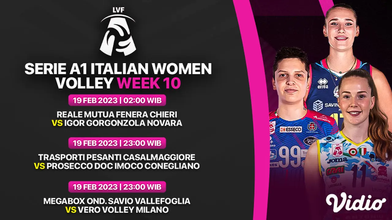 Sedang Berlangsung Live Streaming Serie A1 Italian Women 2023 Minggu, 19 Februari di Vidio