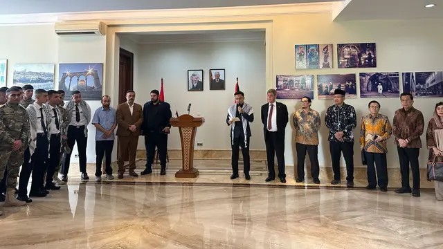 Duta Besar Palestina untuk Indonesia Zuhair al-Shun dalam acara penggalangan dukungan untuk Palestina di Kedutaan Besar Palestina di Jakarta, Rabu (8/1/2025). (Liputan6.com/Benedikta Miranti)
