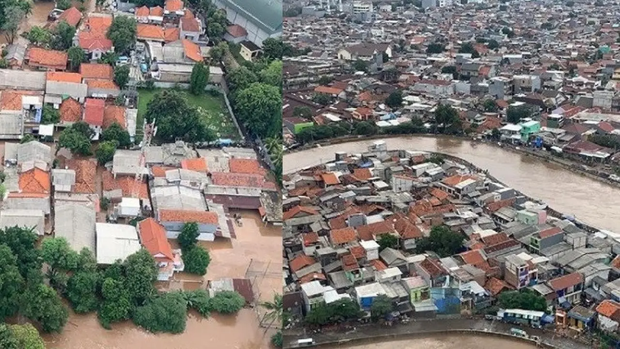 foto pantauan udara banjir Jakarta