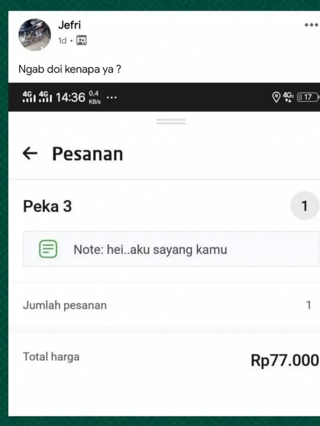 6 Catatan Nyeleneh untuk Driver Ojol Ini Bikin Ketawa