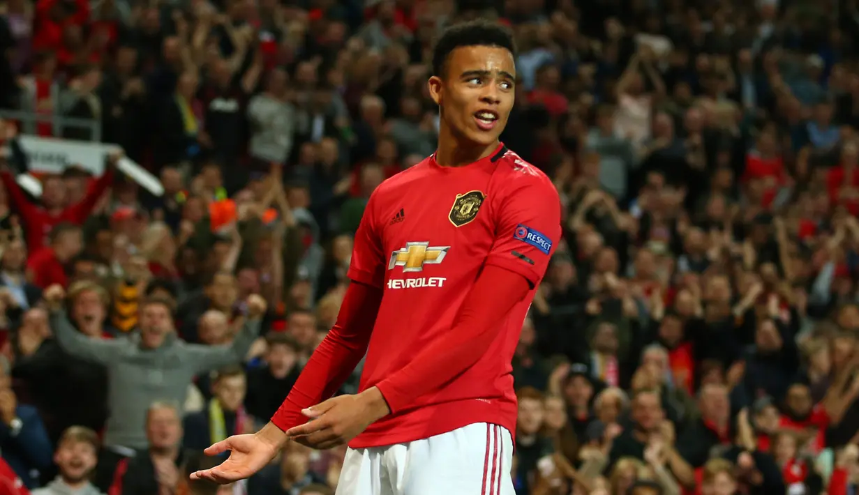 Pemain Manchester United Mason Greenwood melakukan selebrasi usai mencetak gol ke gawang Astana pada laga pertama Grup L Liga Europa di Old Trafford, Manchester, Inggris Kamis (19/9/2019). Manchester United menang 1-0 atas Astana. (AP Photo/Dave Thompson)