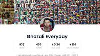 Lihat foto-foto selfie Ghozali Everyday dengan harga termahal di NFT. (opensea.io/ghozalieveryday).