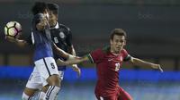 Gelandang Timnas Indonesia U-19 Egy Maulana Vikry beraksi saat Indonesia U-19 menjamu Kamboja U-19 di Stadion Patriot, Bekasi, (4/10/2017)