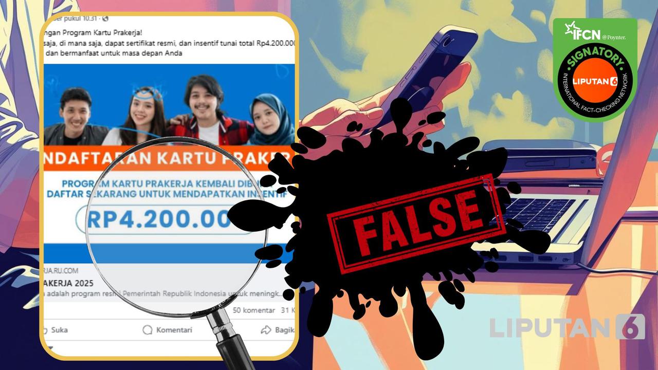 Tangkapan layar klaim link pendaftaran program Kartu Prakerja