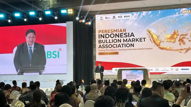 Menteri Koordinator Bidang Perekonomian Airlangga Hartarto menghadiri peresmian IBMA. Liputan6/Wuri Anggarini
