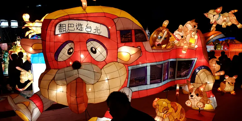 Usai Perayaan Imlek Kota Taipei Dihiasi Warna-warni Lentera