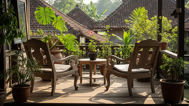 Pelengkap Teras Rumah Tropis di Kampung