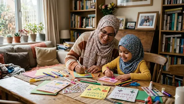 Membuat kartu ucapan dengan anak