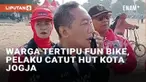 Media sosial digegerkan momen warga tertipu acara fun bike yang gagal terselenggara di Alun-Alun Selatan Yogyakarta pada Minggu (6/10/2024). Dalam video yang viral, sejumlah warga Jogja dan luar daerah telah berkumpul di lokasi yang sudah diisi sejum...