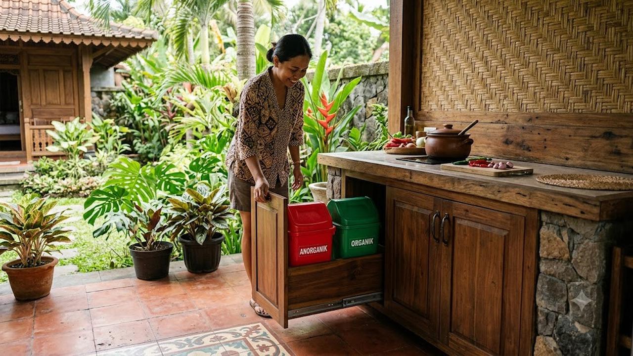 Inspirasi Tempat Sampah Tersembunyi di Teras/AI Generated
