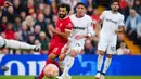 Mohamed Salah tampil bersinar bersama Liverpool pada awal musim ini. Satu golnya ke gawang West Ham United membuat penyerang asal Mesir tersebut menciptakan beberapa catatan spesial di Liga Inggris. (AP Photo/Jon Super)