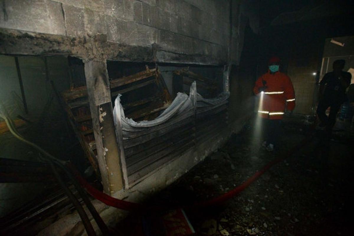 Kondisi hangus basement Dirjen Pajak usai dilalap si jago merah
