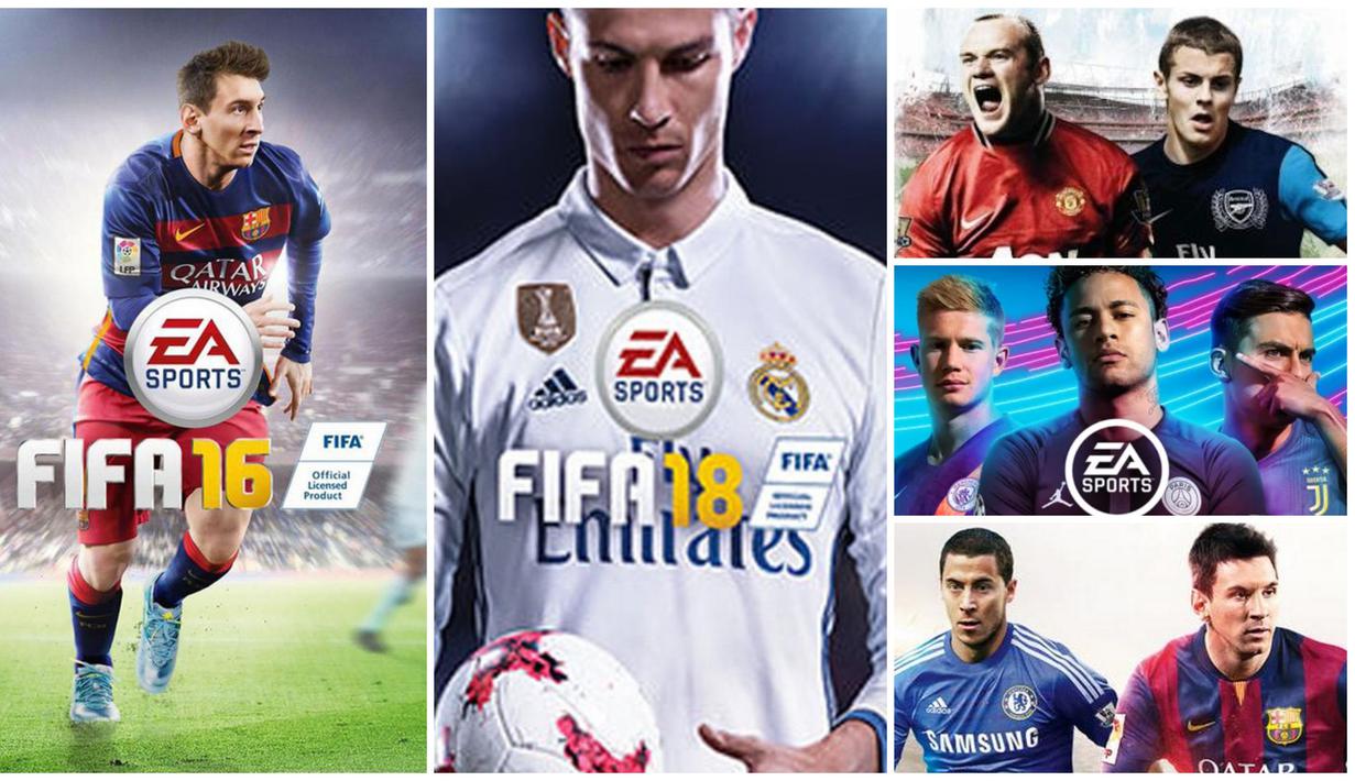 Bintang Barcelona, Lionel Messi, menjadi pesepak bola yang paling sering menjadi cover game FIFA dalam satu dekade. Sebanyak empat kali bintang Argentina itu menjadi sampul, berikut deretan cover dari game FIFA dalam 10 tahun terakhir. (EA Sports)