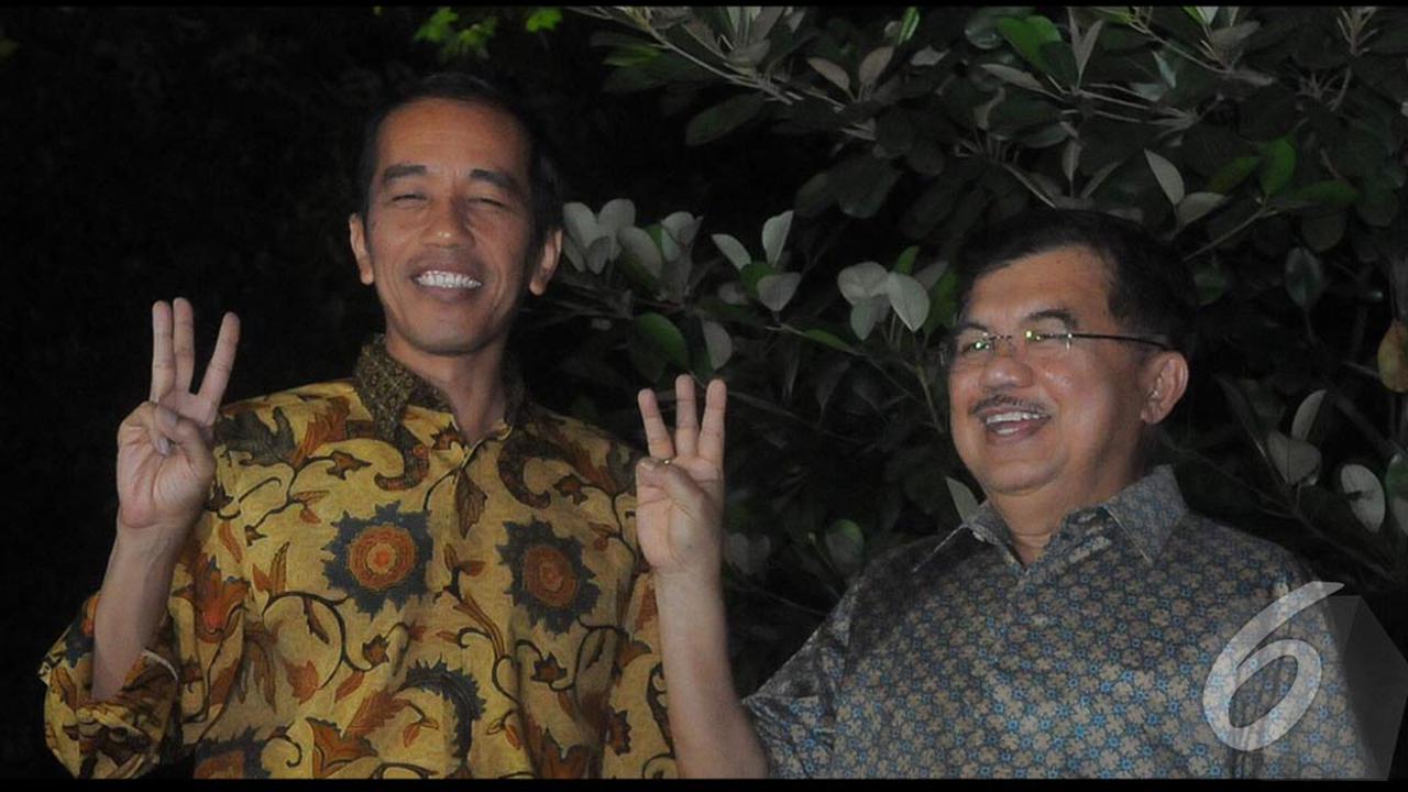 Wajah Ceria Jokowi-JK Saat Gugatan Prabowo Ditolak