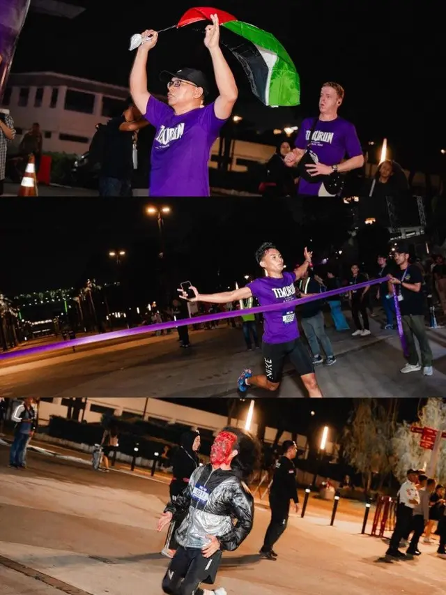 6 Gaya Prilly Latuconsina Pertama Kali Ikut Event Lari, Tampil Unik Pakai Makeup Bertema Horor