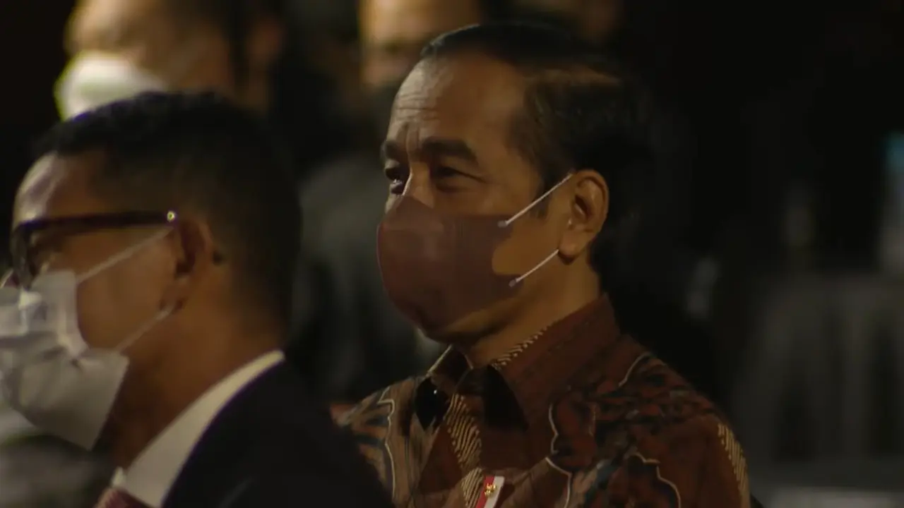 Presiden Joko Widodo (Jokowi) hadiri Malam Anugerah Piala Citra Festival Film Indonesia (FFI) 2021 di Jakarta Convention Center(JCC), Jakarta Pusat.