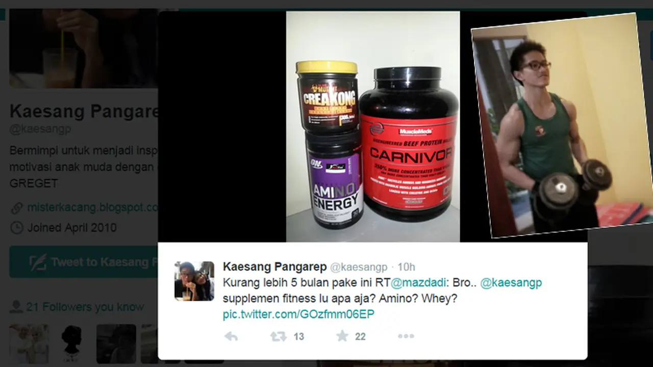 Ini Dia Suplemen Pembentuk Otot yang Diminum Kaesang Putra Jokowi