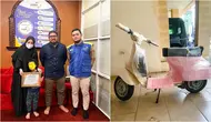 Vespa Babe Cabita terjual dilelang Rp212 juta, hasilnya untuk bangun masjid dan pesantren. (sumber: Instagram/fatiyw)