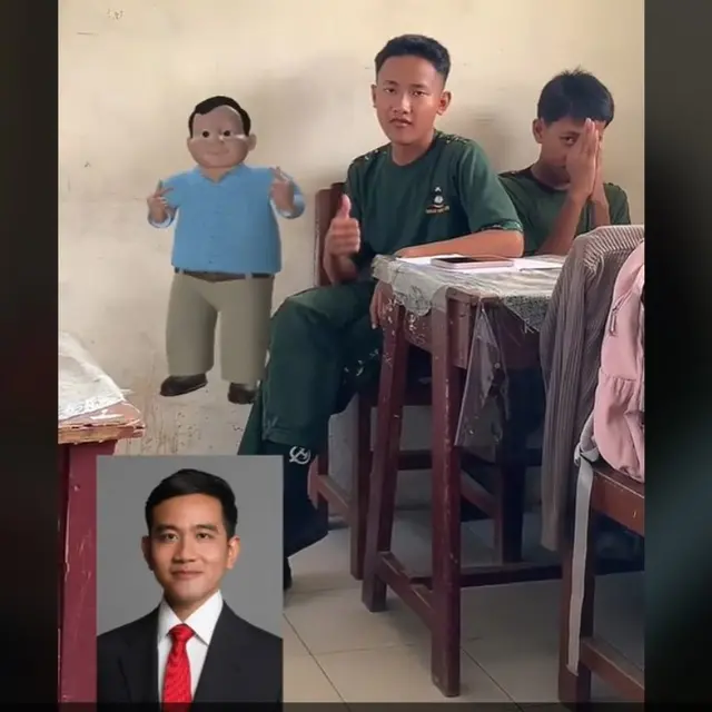 Warganet Heboh Lihat Video Anak SMA Mirip Gibran Rakabuming.  foto; TikTok @anostu25