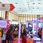 Suasana pameran LPDP Edufair di Jakarta, Selasa (31/1). LPDP Edufair 2017 digelar di Kemenkeu, Airlangga Convention Center, Universitas Airlangga Surabaya, dan Universitas Muhammadiyah Yogyakarta. (Liputan6.com/Angga Yuniar)