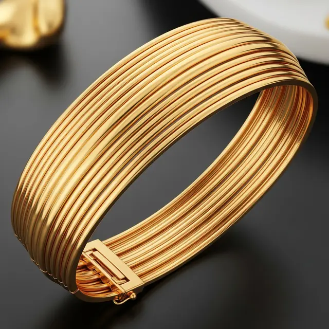 Gelang Emas Oval Solid Cocok untuk Acara Resmi dan Investasi