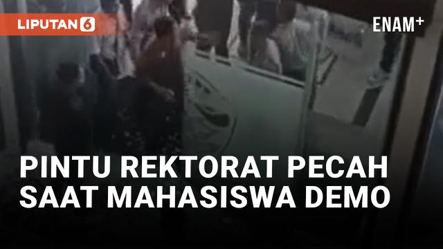 Pelantikan Wakil Dekan Universitas Riau Diwarnai Kaca Pintu Rektorat yang Pecah
