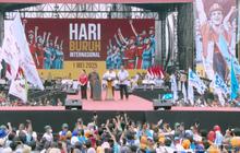 Canda Prabowo ke Massa Buruh: Gue Kalah Lo Ketawa Lagi, Tapi Terimakasih 4 Kali Kalah Pilpres Tetap Mendukung