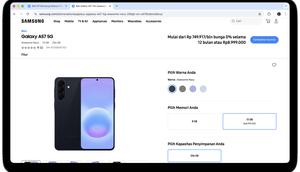 Harga Galaxy A57 5G di Indonesia Muncul di Situs Samsung, Varian 12GB Nyaris Rp 9 Juta. (Liputan6.com/ Yuslianson)
