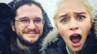 Pemain Game of Thrones, Emilia Clarke dan Kit Harington (Sumber: Instagram/ emilia_clarke)