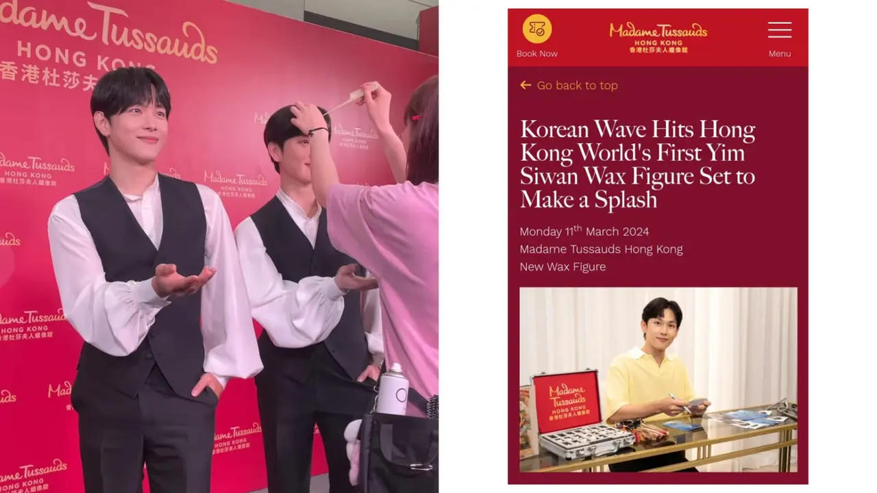 Im Siwan Menghadiri Acara Pengungkapan Patung Lilin Dirinya di Madame Tussauds Hong Kong (Instagram @Yim_Siwang dan @madametussaudshongkong)