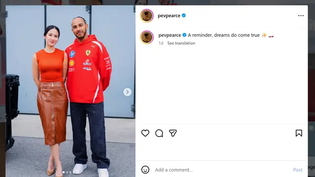 Pevita Pearce ketemu lewis hamilton (instagram.com/pevpearce)