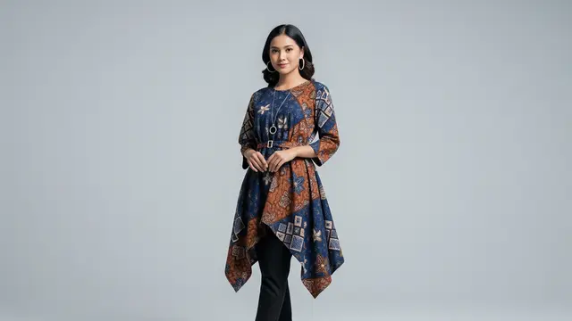 Tunik Batik Asimetris untuk Tampilan Stylish