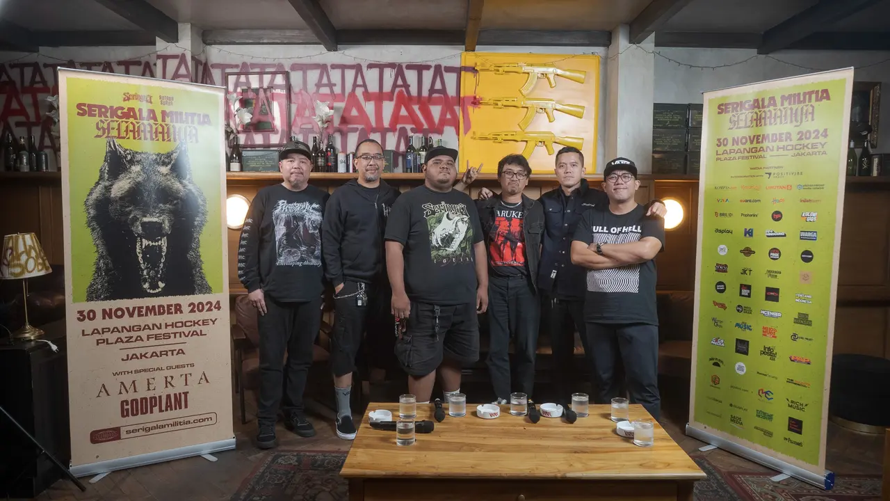 Seringai menggelar media gathering di Ratatat Jakarta, Selasa (12/11/2024)