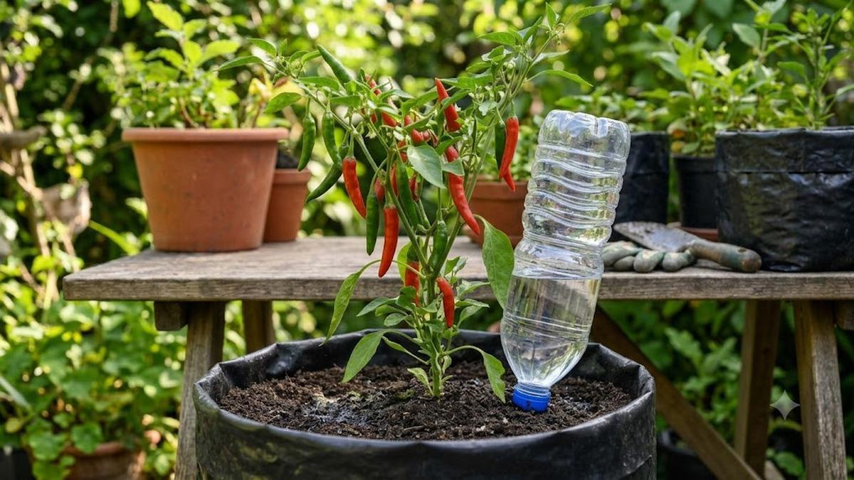Cara Membuat Pot Tanaman dengan Penyiram Otomatis dari Botol Plastik, Berkebun Lebih Praktis
