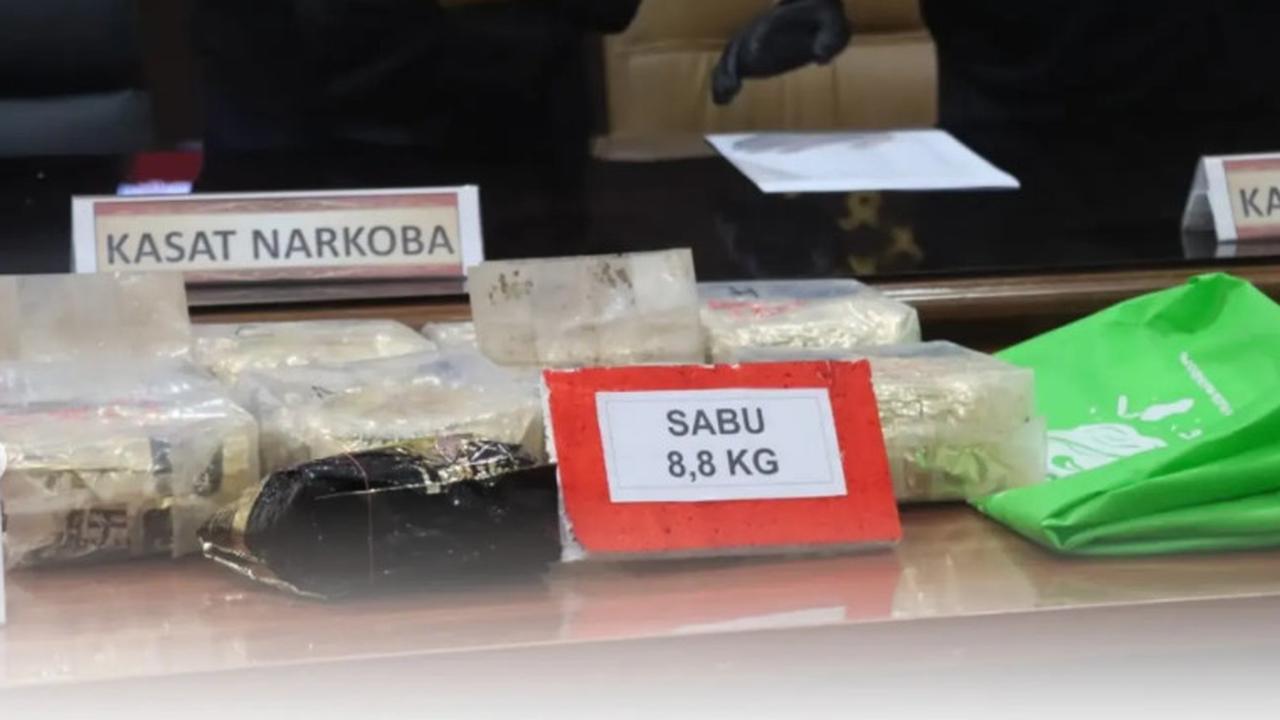 Polisi Bongkar Jaringan Sabu Malaysia, 8,8 Kg Narkoba Disita