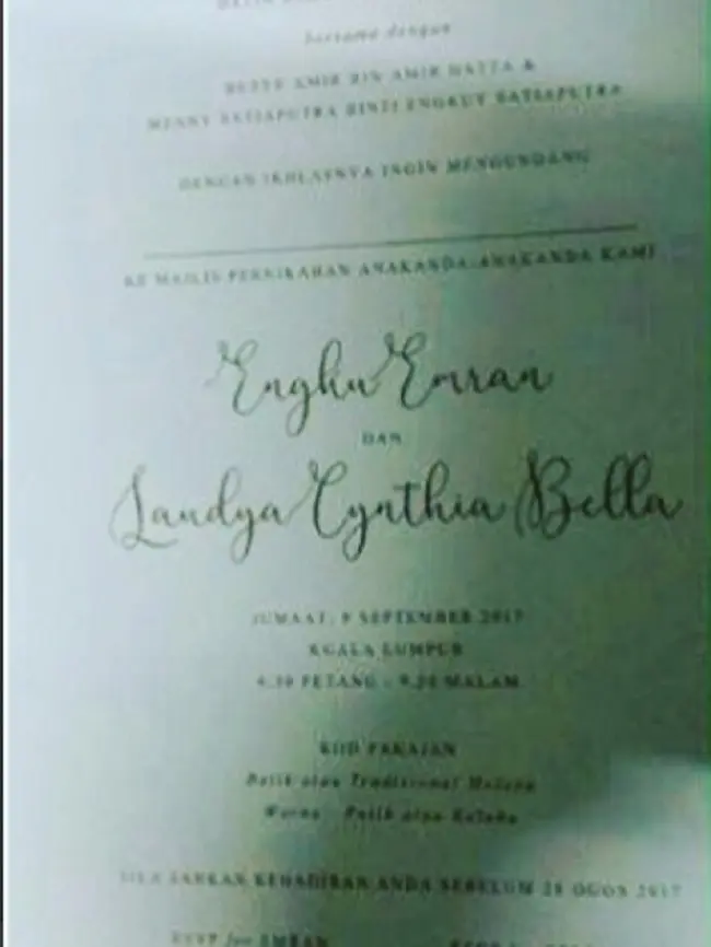 Undangan Laudya Cynthia Bella yang beredar di media sosial. (Instagram)