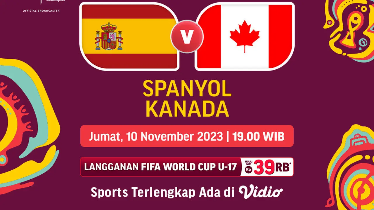 Jadwal dan Live Streaming Piala Dunia U-17 Spanyol U-17 vs Kanada U-17 di Vidio