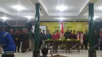 Forum Gerakan Budaya Nusantara (FGBN) Yogyakarta membedah seluk beluk sajian atau sajen dalam sarasehan budaya bertajuk Edukasi Sesaji-Literasi di Pendopo Aneka Dharma Pasar Seni Gabusan Bantul, Jumat (11/3/2022).