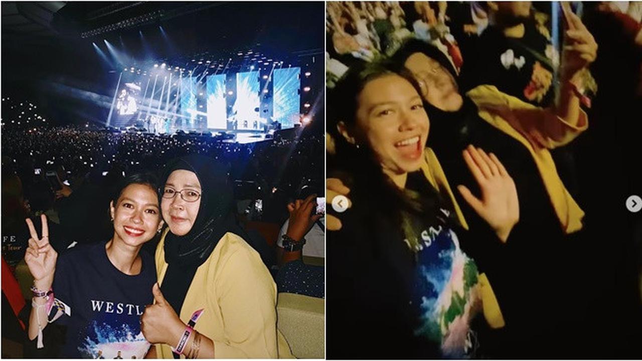 6 Potret Keseruan Yuki Kato Temani Sang Ibunda Nonton Konser Westlife