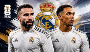 Ilustrasi Real Madrid, Dani Carvajal dan Trent Alexander-Arnold. (Foto by ChatGPT AI)