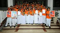 Tim Paduan Suara dan Vokal Grup One Voice dari SMPN 1 Kota Surabaya berhasil meraih empat emas dan The Most Expresion pada kompetisi 8th Bali International Choir Festival. (Foto:Liputan6.com/Dian Kurniawan)
