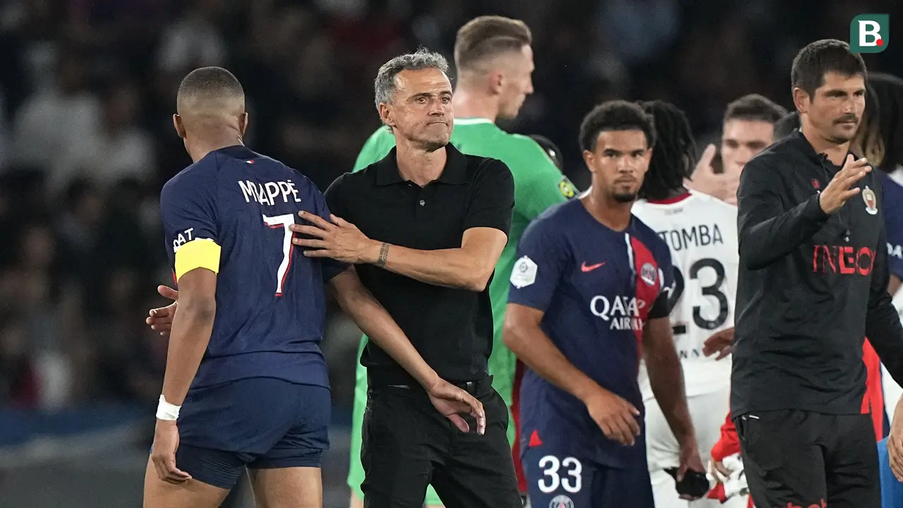 Foto: Wajah Lesu Kylian Mbappe setelah PSG Ditumbangkan Nice di Kandang Sendiri