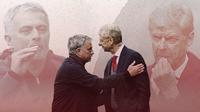 Jose Mourinho vs Arsene Wenger. (Bola.com/Dody Iryawan)